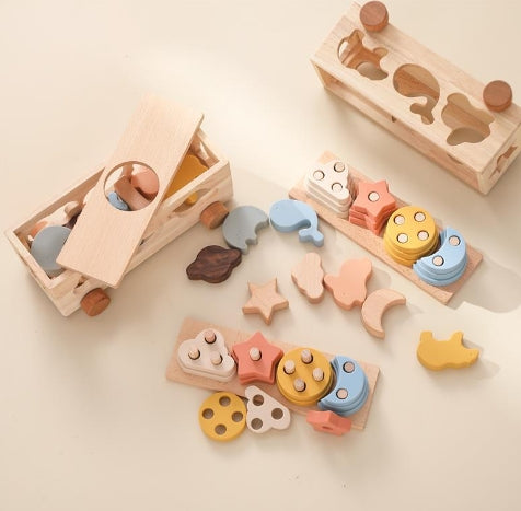 AldenCorner™ Wooden Montessori Bandstand and Toy Set