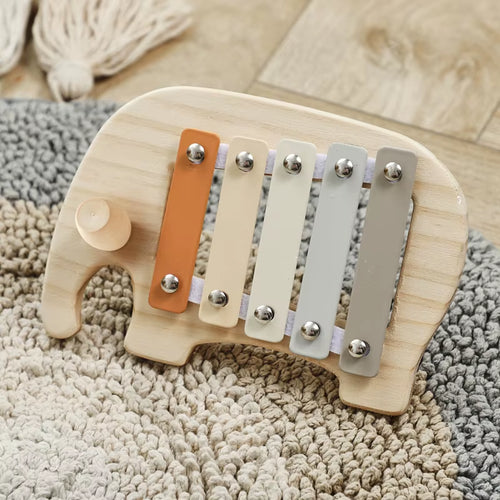 Montessori Wooden 5 Tones Multicolor Xylophone Wood Musical Instrument Toys for Baby Kids Puzzles Early Learning Games Baby Gift