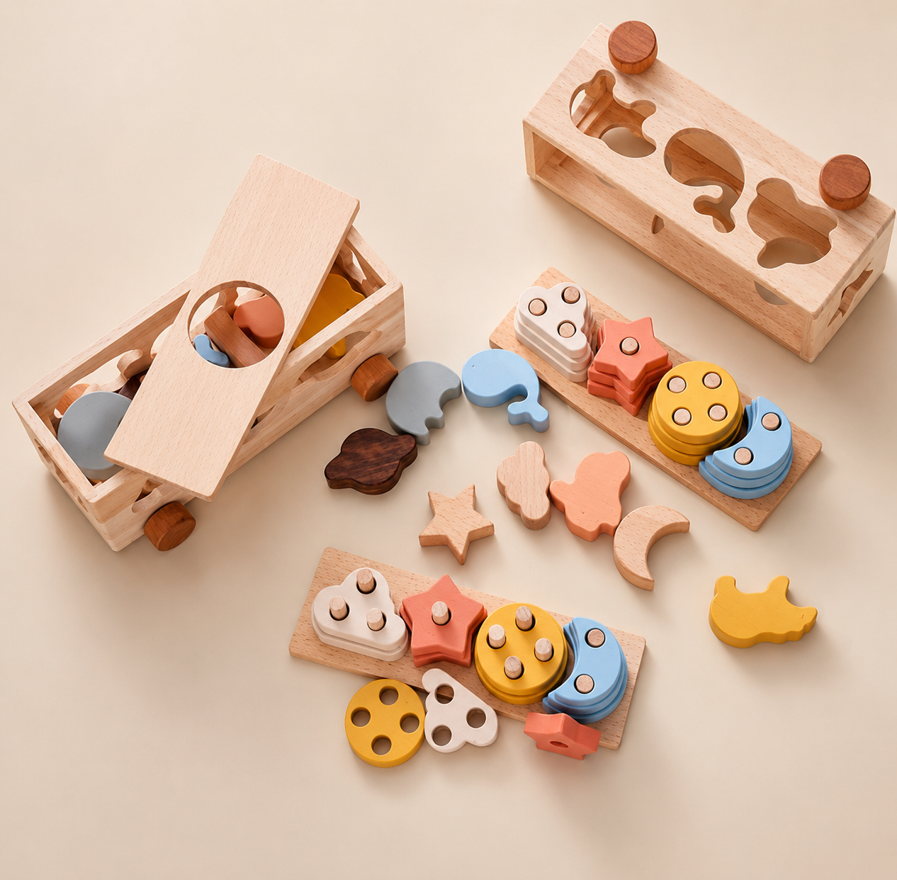 Wooden Montessori Learning Toy Set